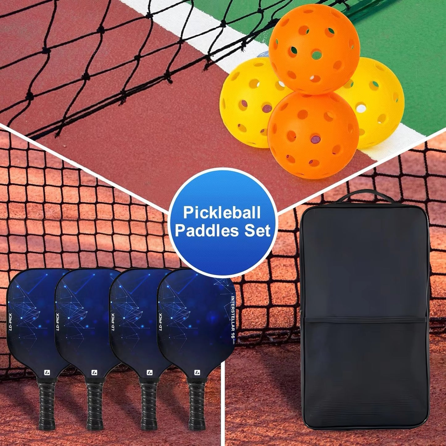 Ledao OEM Pickleball Paddle | Raw Fiberglass Face with 16mm EPP Foam Core | Thermoformed for Enhanced Spin & Power