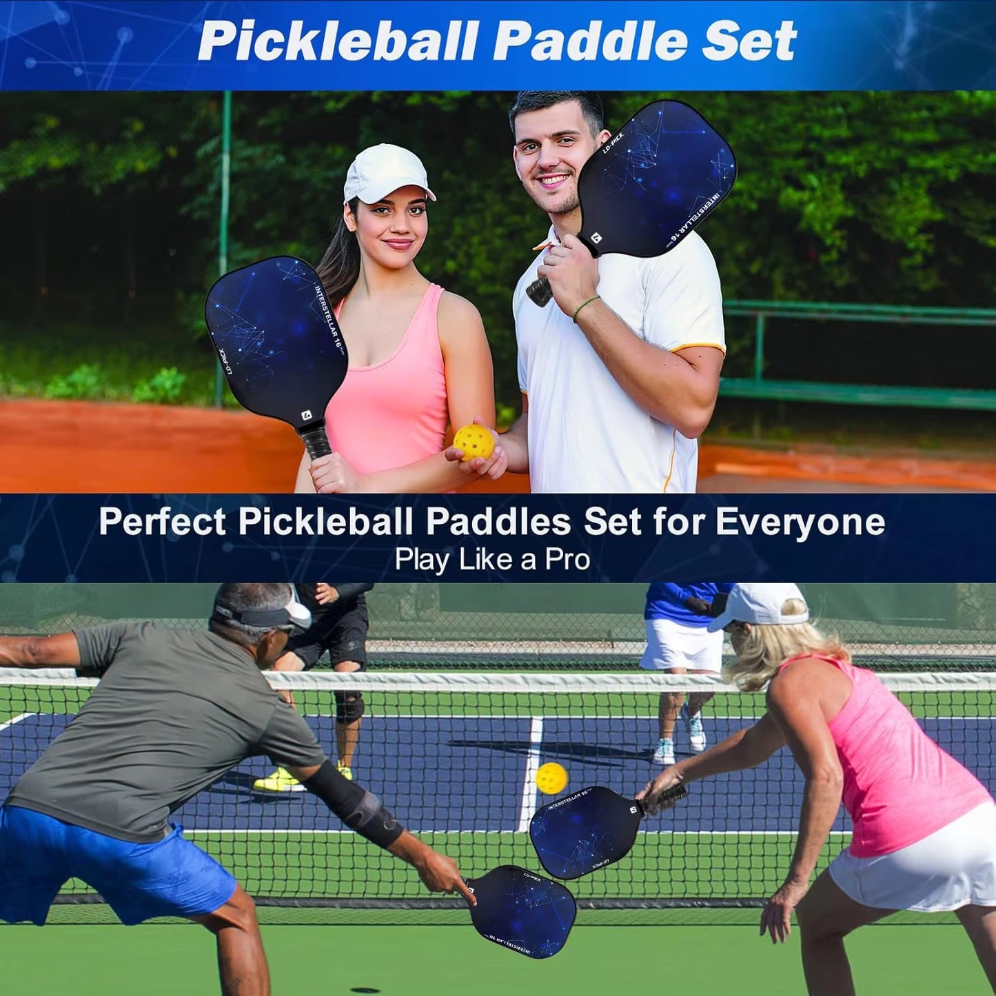 Ledao OEM Pickleball Paddle | Raw Fiberglass Face with 16mm EPP Foam Core | Thermoformed for Enhanced Spin & Power