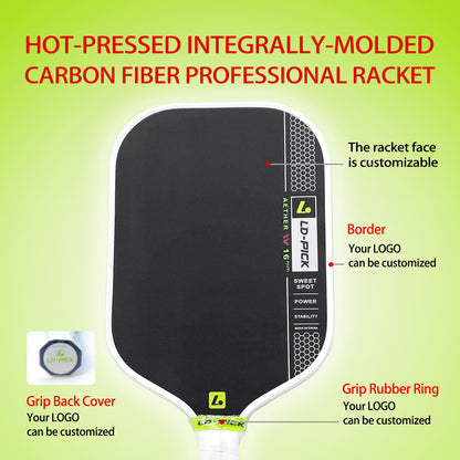 OEM Pickleball Paddle | AETHER-Series Spec with Toray T700 Carbon Fiber | Hot Press Molded | Custom Factory